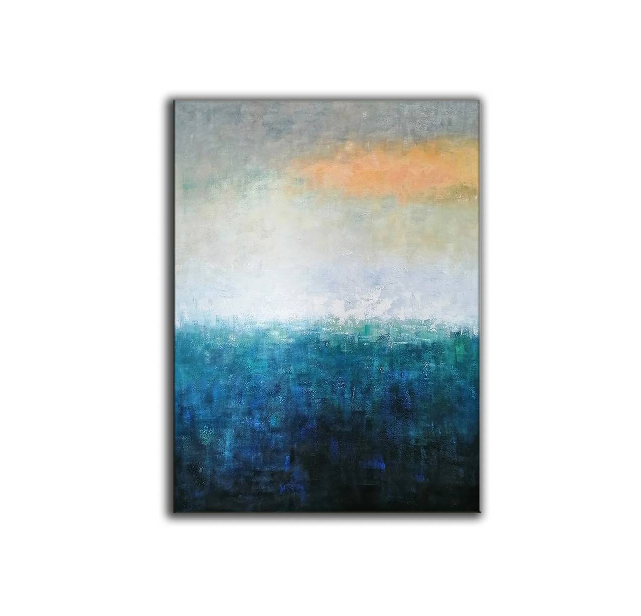 Navy Deep Yellow Abstract Canvas Artwork V8CEB wall art